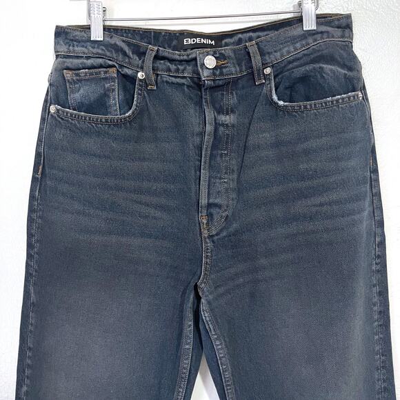 EB DENIM Distressed Split Hem Button Fly Straight Leg Jean Size 30 - Picture 2 of 12